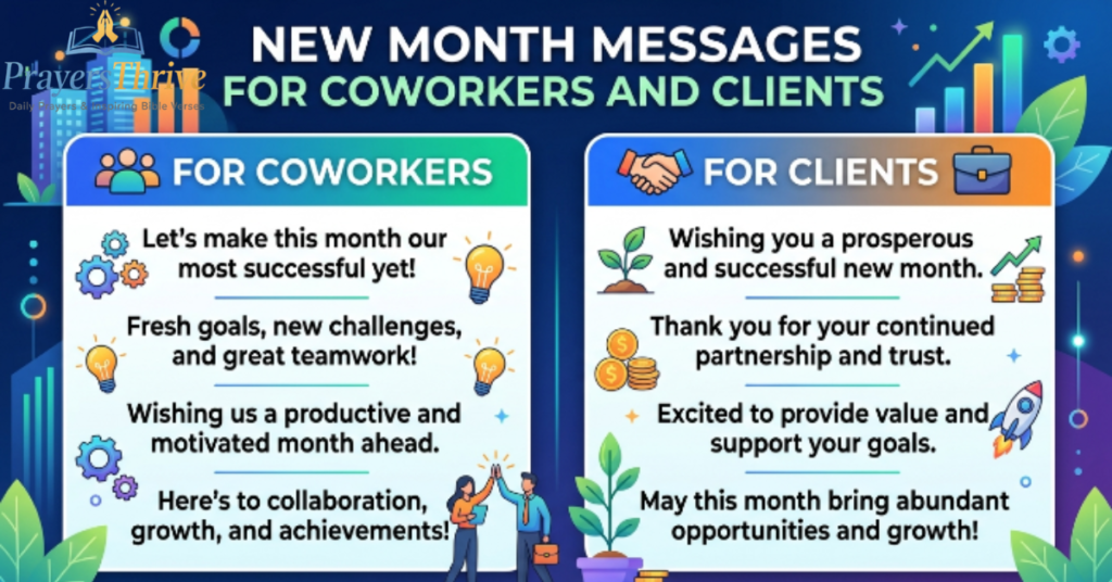 New Month Messages for Coworkers and Clients