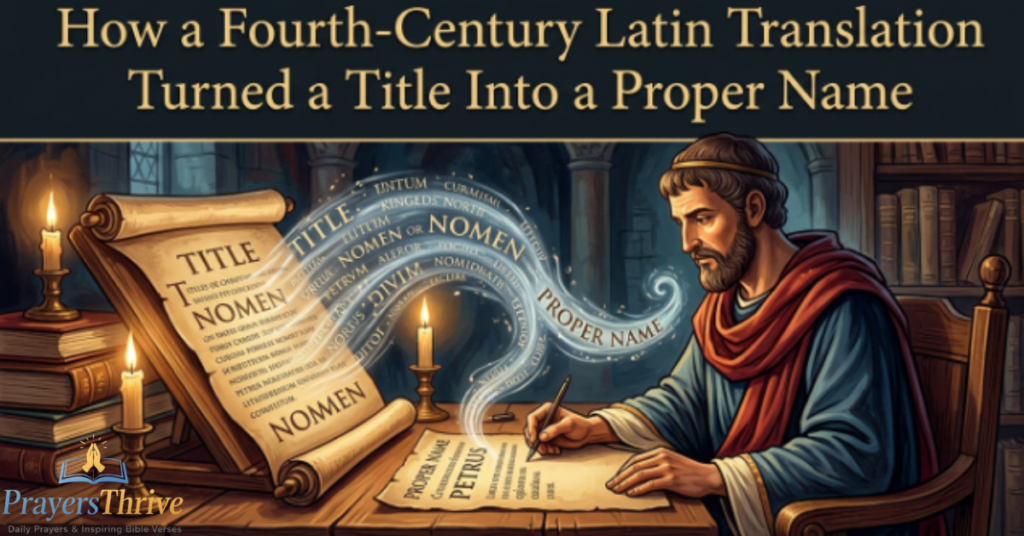 How a Fourth-Century Latin Translation Turned a Title Into a Proper Name