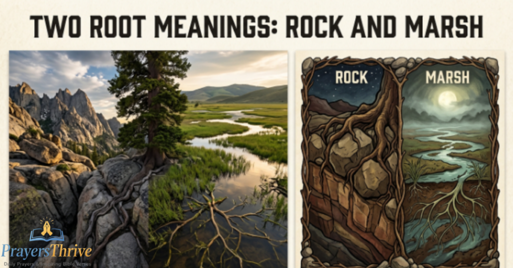 Two Root Meanings: Rock and Marsh